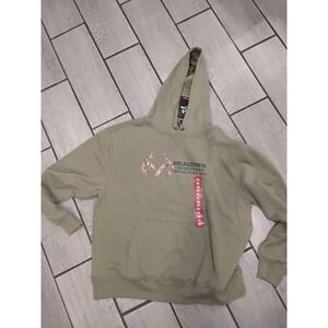 NWT Realtree Outfitters Camo Logo Hoodie Green Pullover Hooded Sweatshirt XL